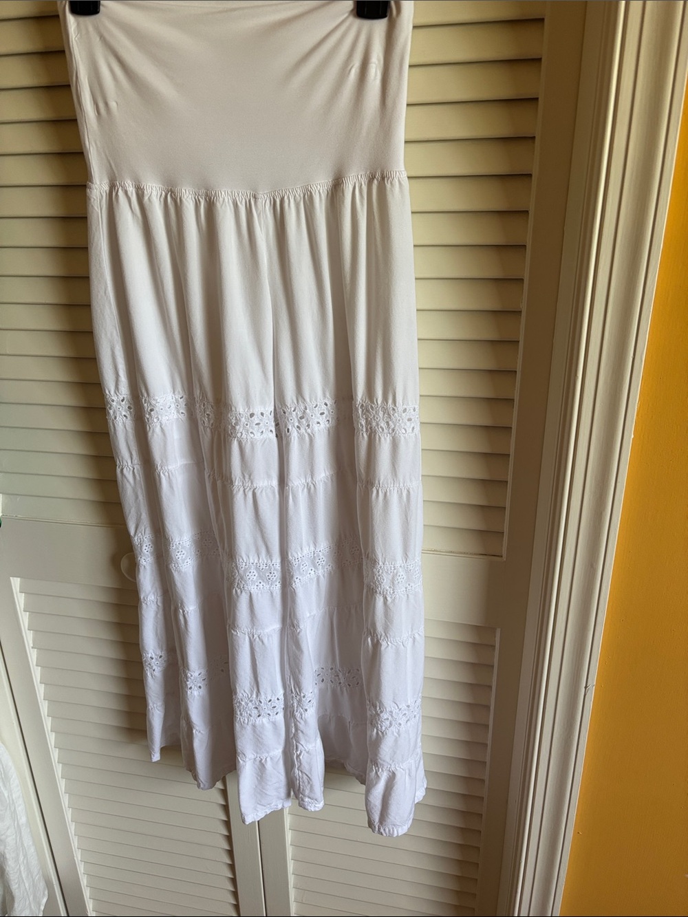 Bali White Eyelet Tiered pant